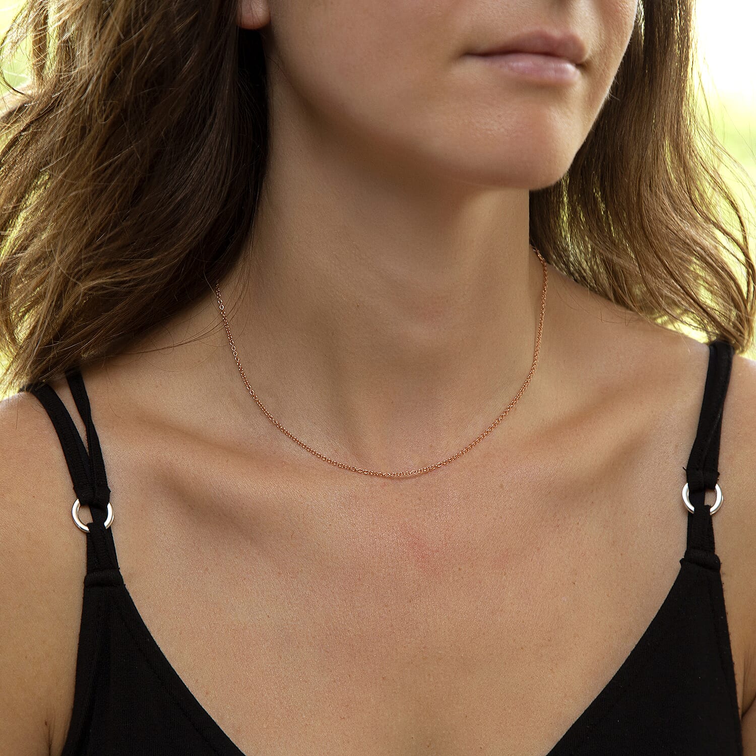 9K Rose Gold  Chain (Size - 16),  Gold Wt. 1.7 Gms