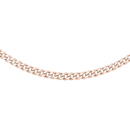 20 Diamond Cut Curb Chain 18 Inch in 9K Rose Gold
