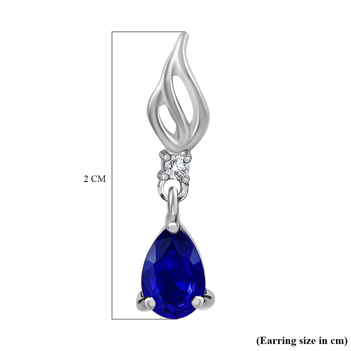 Tanzanian Blue Spinel & Natural Zircon Dangle Earrings With Push Back in Rhodium Overlay Sterling Silver 0.96 Ct.