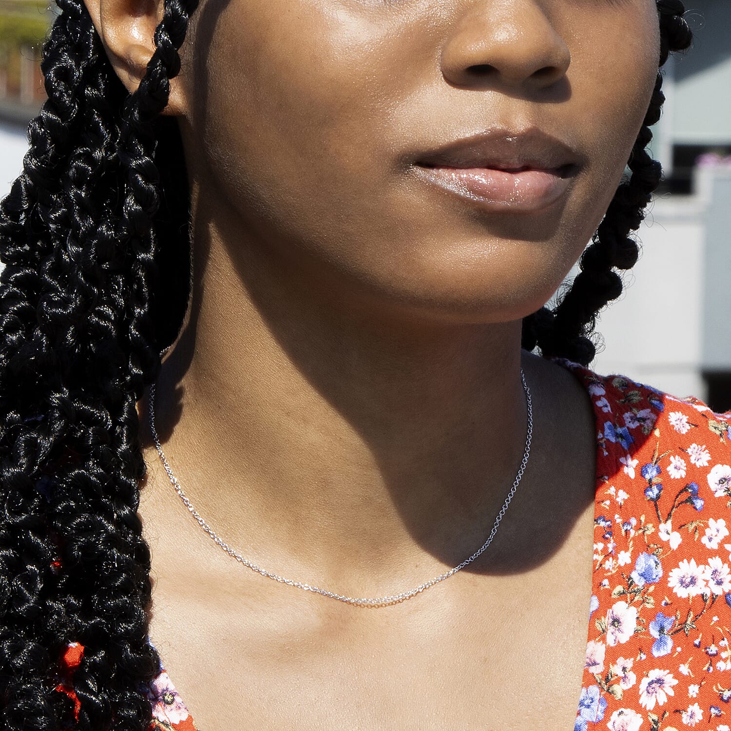 9K White Gold  Chain (Size - 16),  Gold Wt. 1.8 Gms