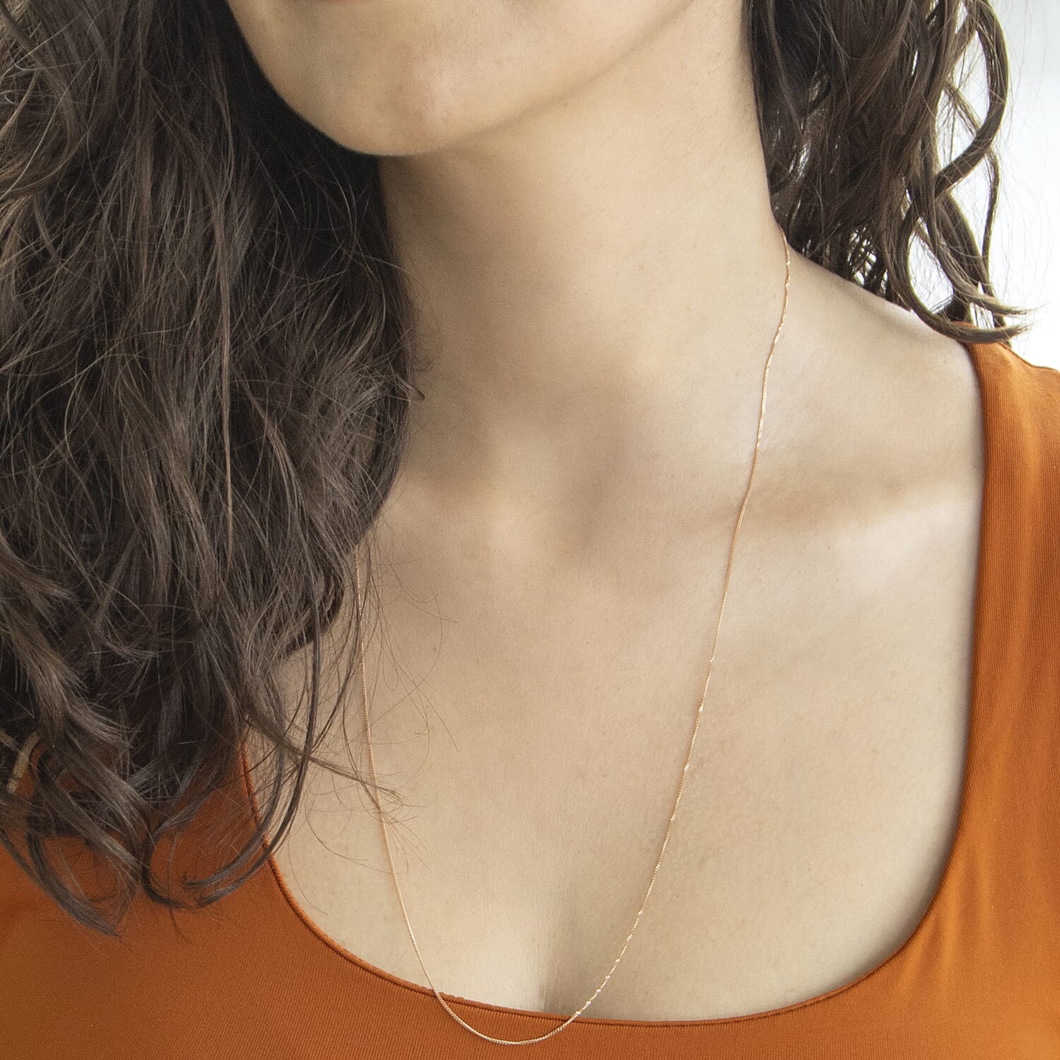 9K Rose Gold Chain (Size - 24), Gold Wt. 1 Gms 9K Rose Gold Chain (Size - 24), Gold Wt. 1 Gms