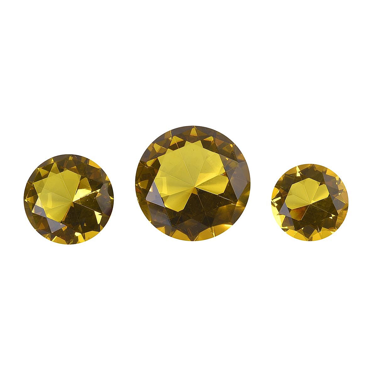 Set of 3 Diamond Decorative Crystal (Size 5-6-8 cm) - Yellow