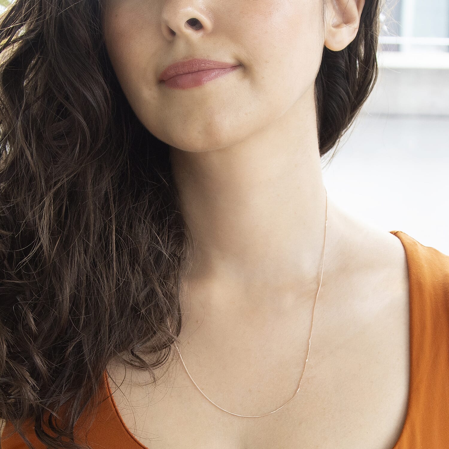 9K Rose Gold  Chain (Size - 20),  Gold Wt. 0.83 Gms