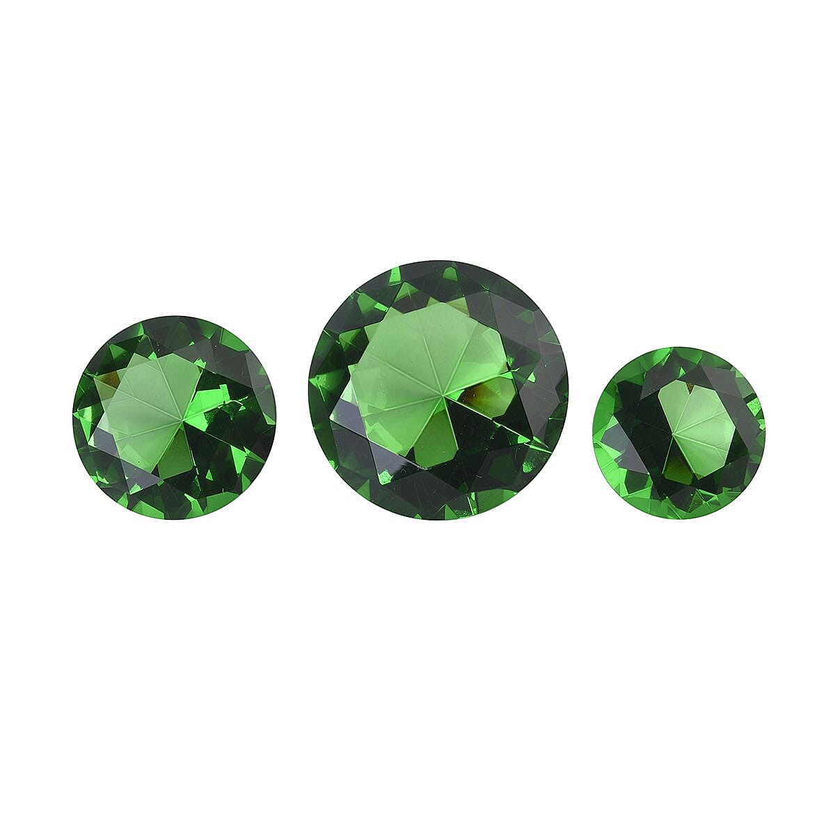 Set of 3 Diamond Decorative Crystal (Size 5-6-8 cm) - Green & White