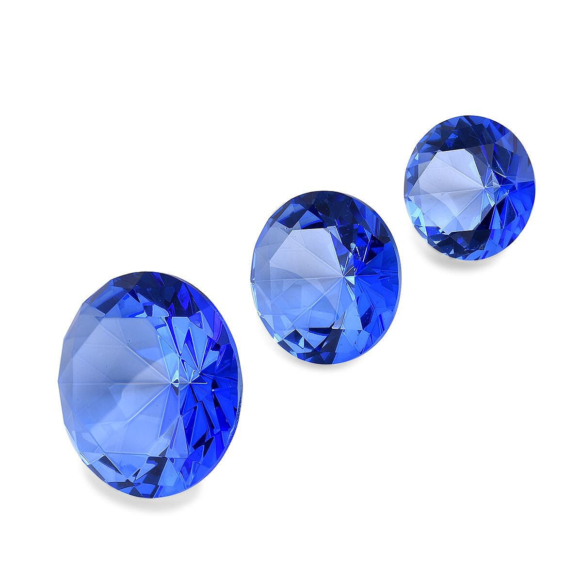 Set of 3 Diamond Decorative Crystal (Size 5-6-8 cm) - Blue