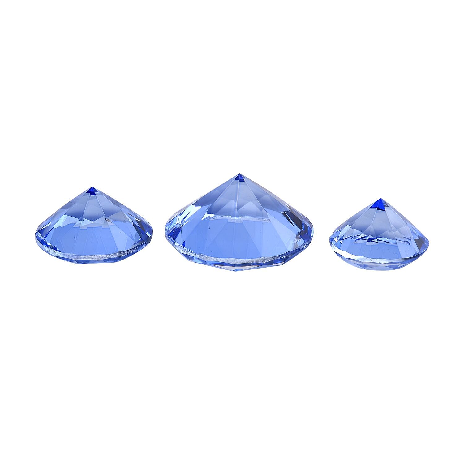 Set of 3 Diamond Decorative Crystal (Size 5-6-8 cm) - Blue