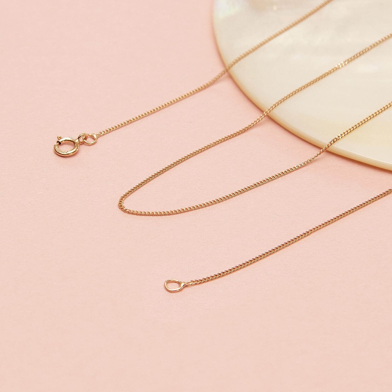 9K Rose Gold  Chain (Size - 18),  Gold Wt. 0.75 Gms