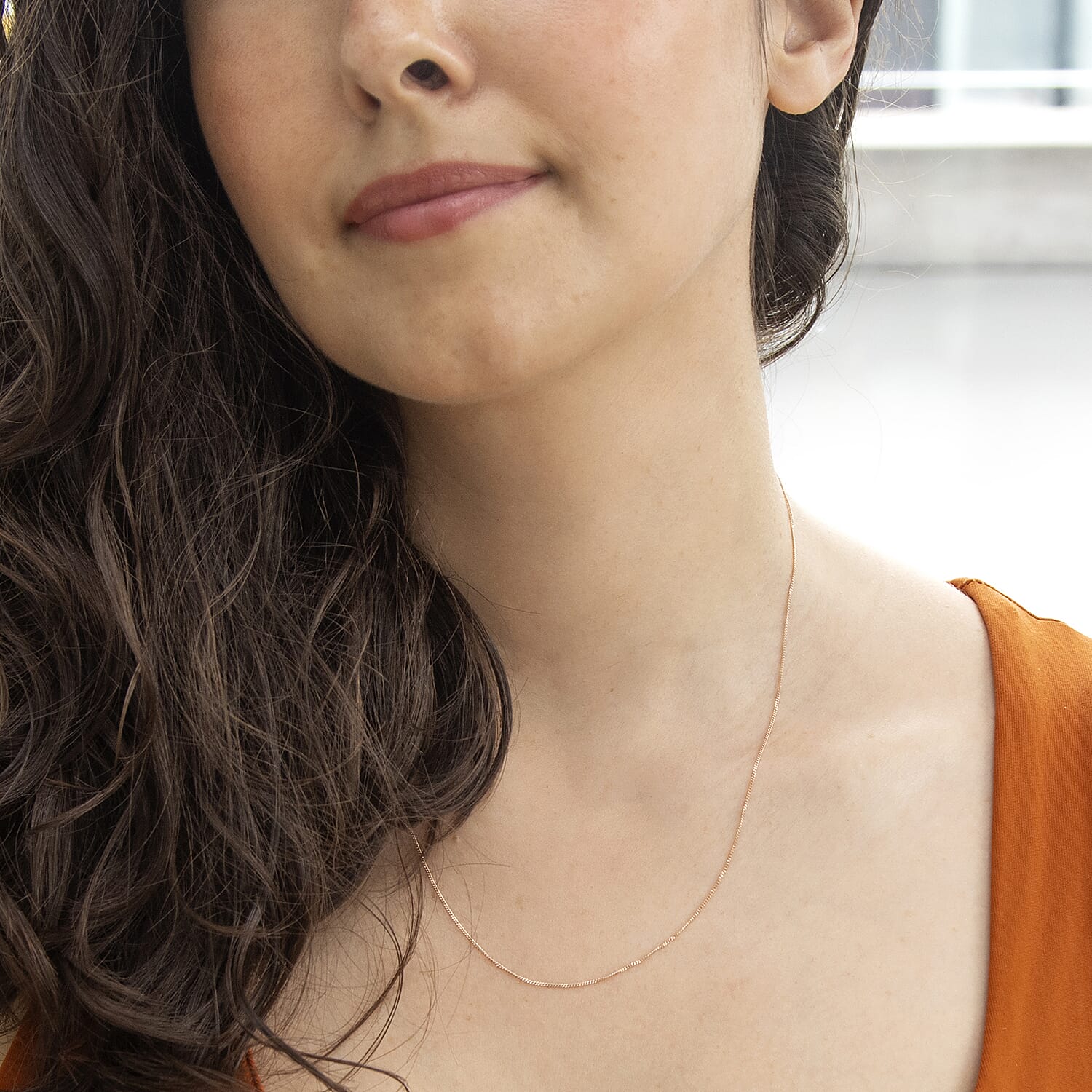 9K Rose Gold  Chain (Size - 18),  Gold Wt. 0.75 Gms