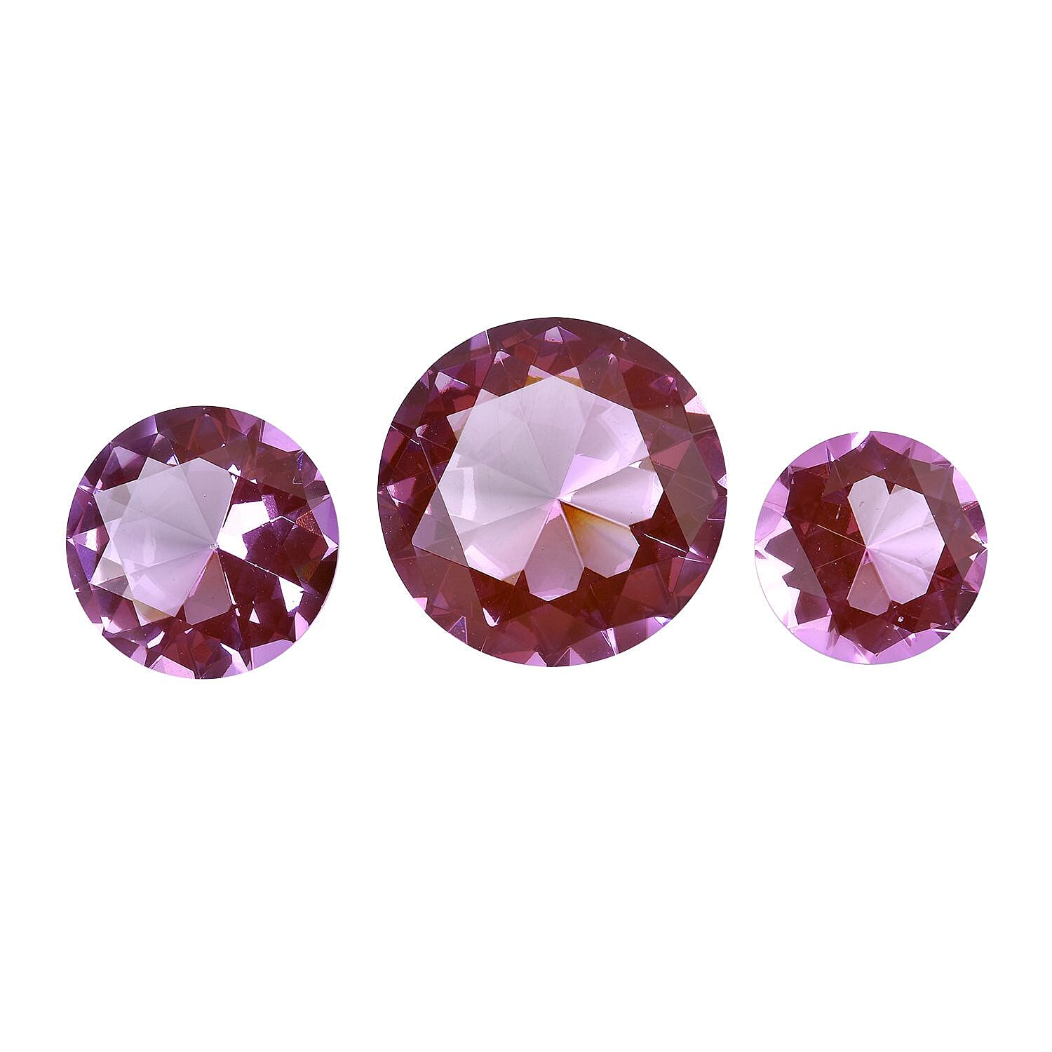 Set of 3 Diamond Decorative Crystal (Size 5-6-8 cm) - Pink