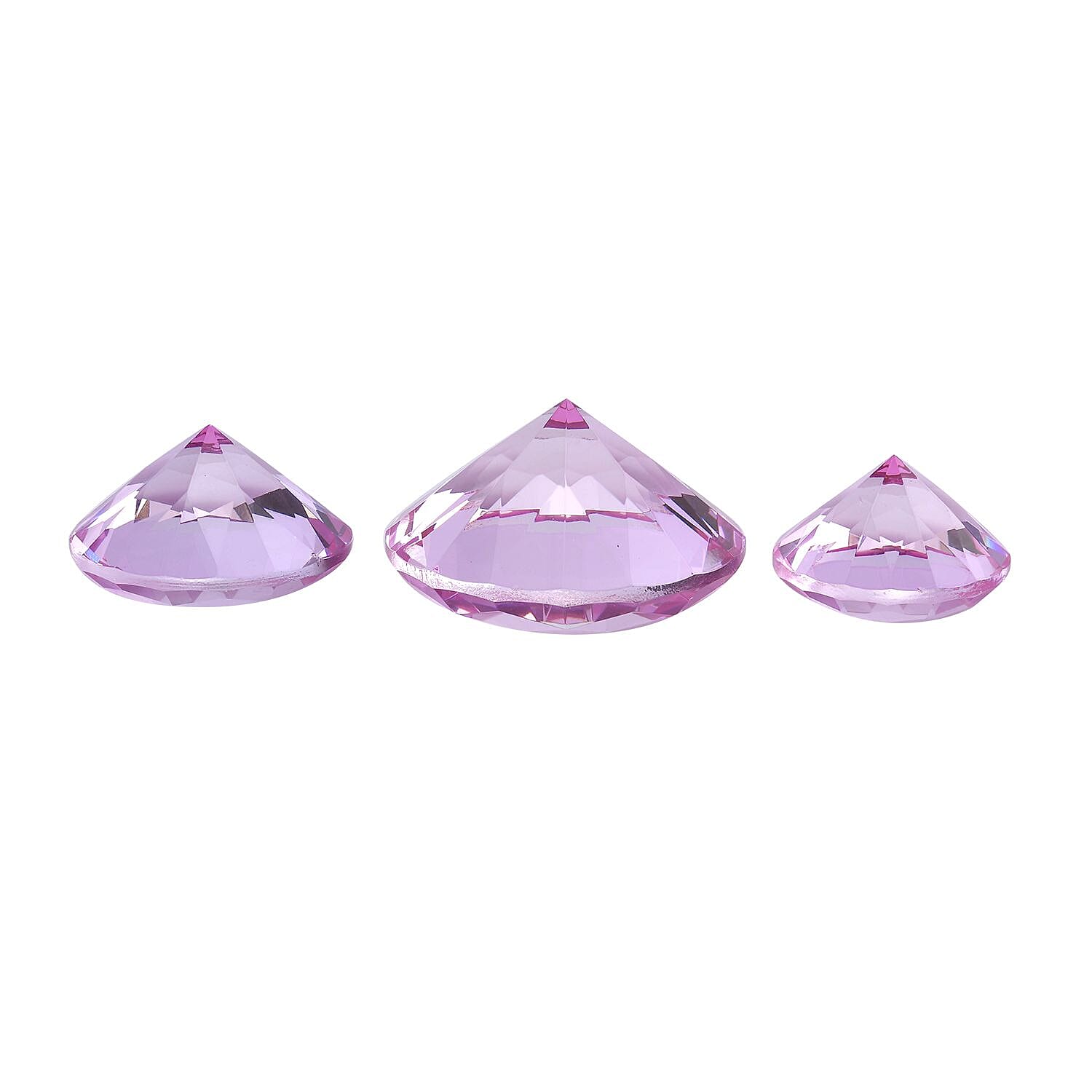 Set of 3 Diamond Decorative Crystal (Size 5-6-8 cm) - Pink
