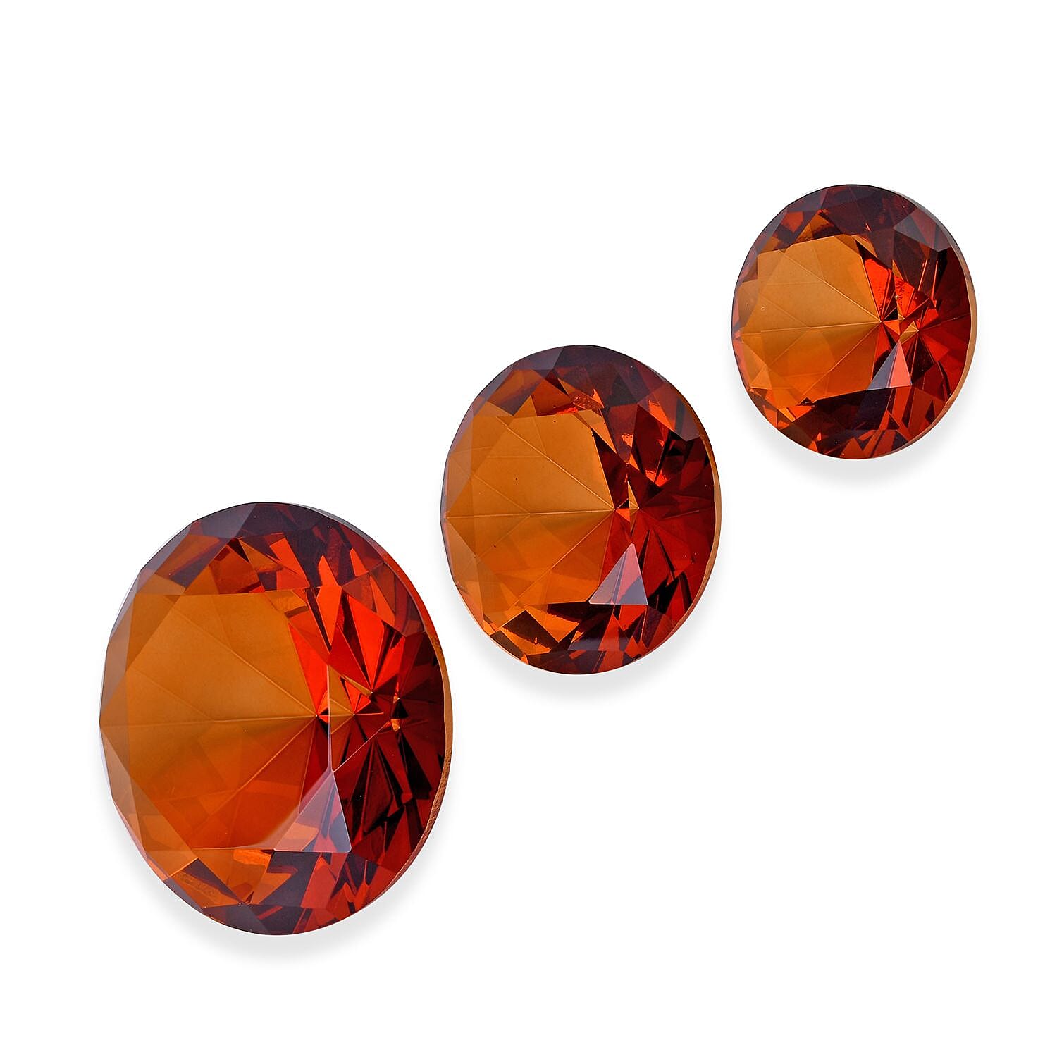 Set of 3 Diamond Decorative Crystal (Size 5-6-8 cm) - Champagne