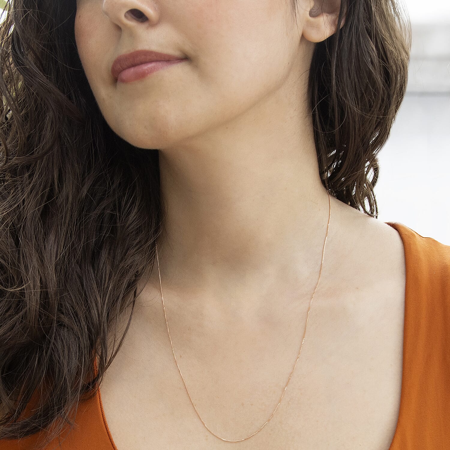 9K Rose Gold Chain (Size - 20), Gold Wt. 0.88 Gms 9K Rose Gold Chain (Size - 20), Gold Wt. 0.88 Gms