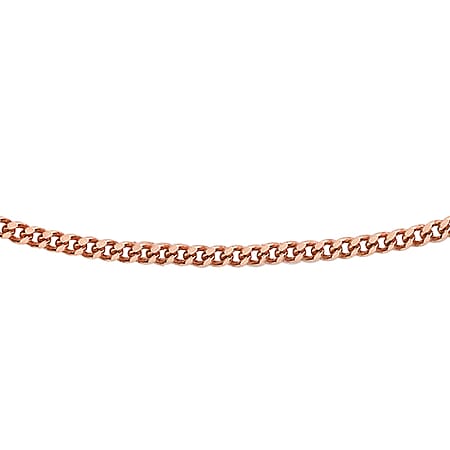 Diamond Cut Adjustable Curb Chain 16 Inch-18 Inch  in 9K Rose Gold