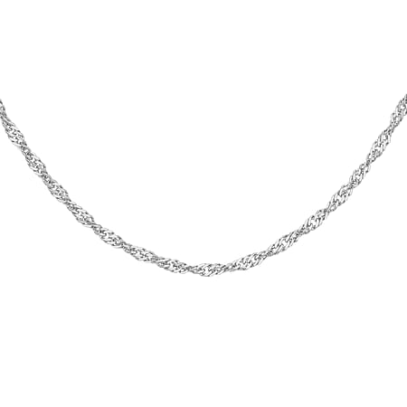 16 Diamond Cut Twist Curb Chain 22 Inch in 9K White Gold 16 Diamond Cut Twist Curb Chain 22 Inch in 9K White Gold