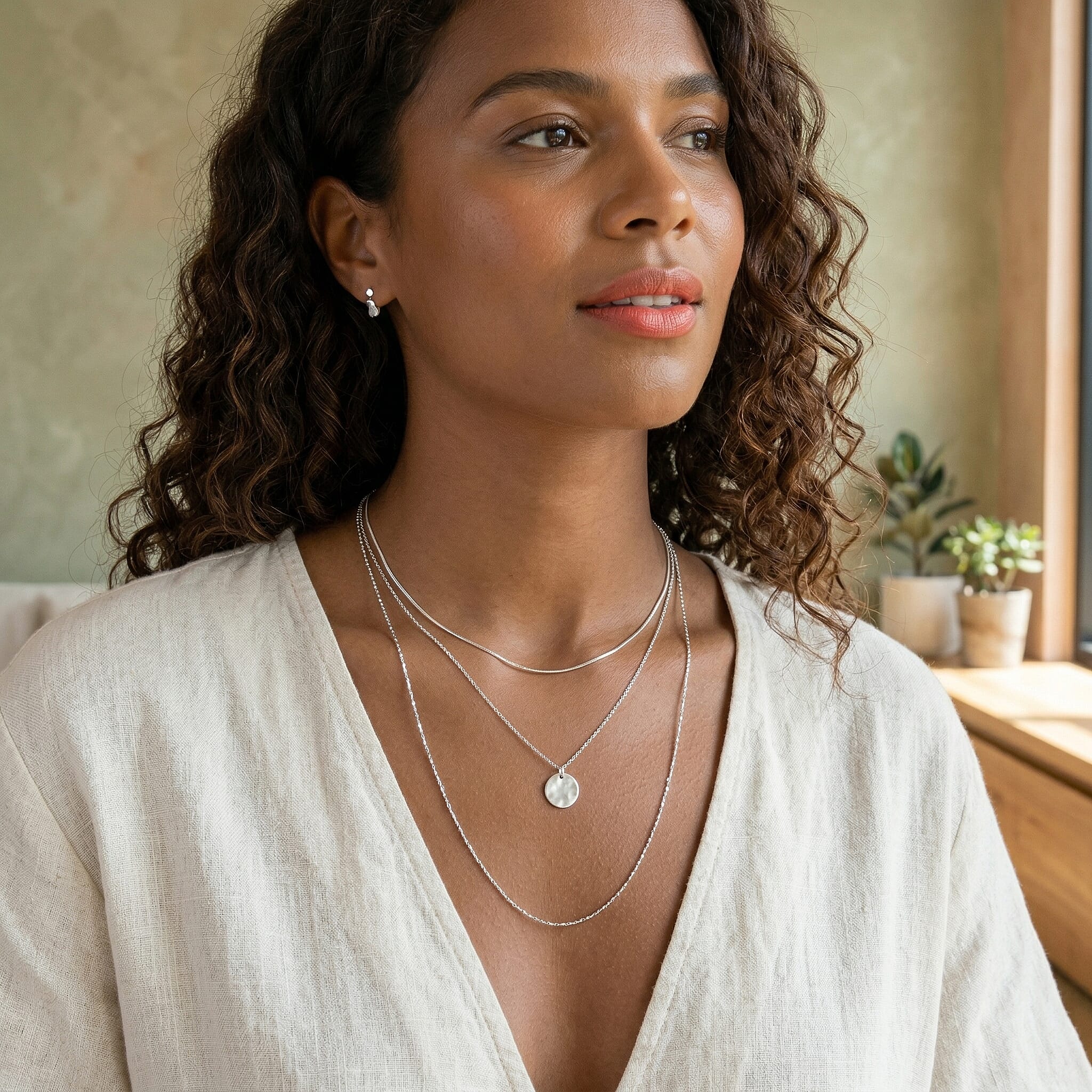 9K White Gold  Chain (Size - 22),  Gold Wt. 0.78 Gms