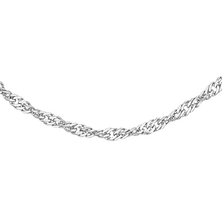 16 Diamond Cut Twist Curb Chain 22 Inch in 9K White Gold