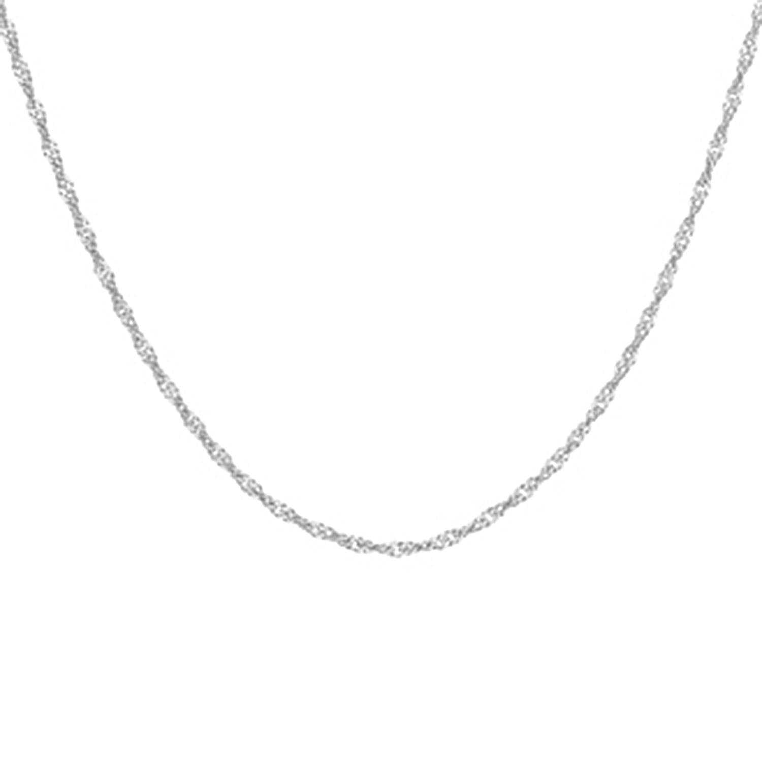 9K White Gold  Chain (Size - 22),  Gold Wt. 0.78 Gms