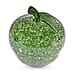 Glass Ornament Bling Diamond Crystal Filled Apple Shape - Green