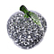 Glass Ornament Bling  Diamond Crystal Filled Apple Shape - Silver
