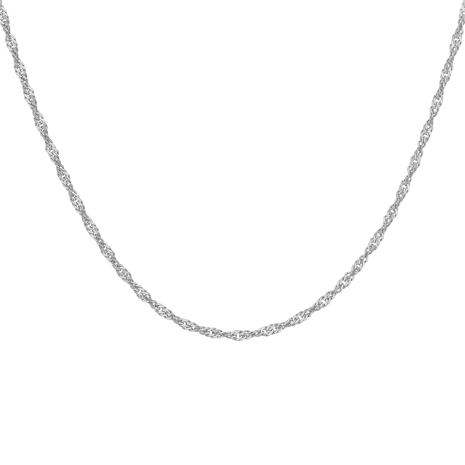9K White Gold  Chain (Size - 18),  Gold Wt. 2.2 Gms