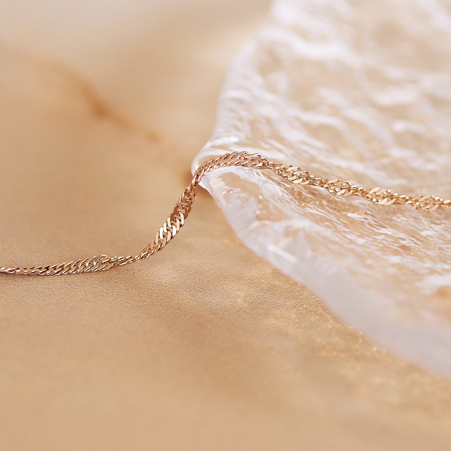 9K Rose Gold  Chain (Size - 18),  Gold Wt. 3.3 Gms