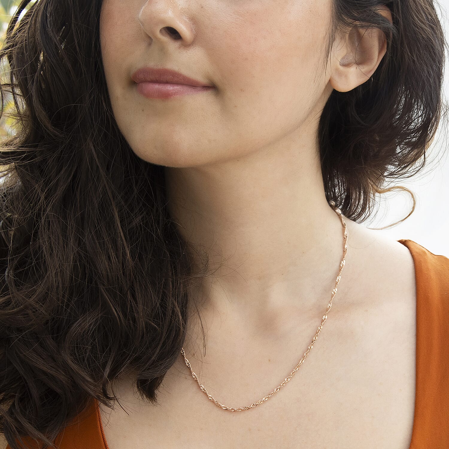 9K Rose Gold  Chain (Size - 18),  Gold Wt. 3.3 Gms