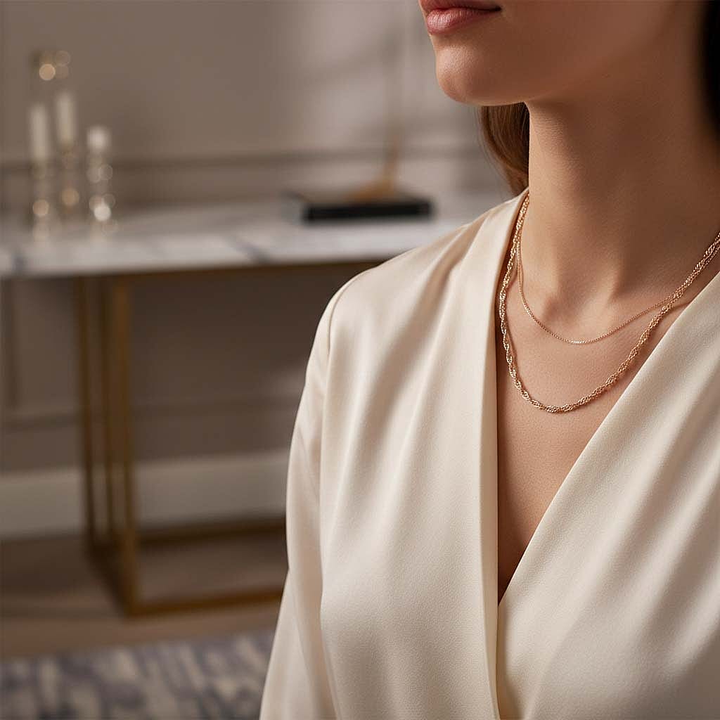 9K Rose Gold  Chain (Size - 18),  Gold Wt. 3.3 Gms