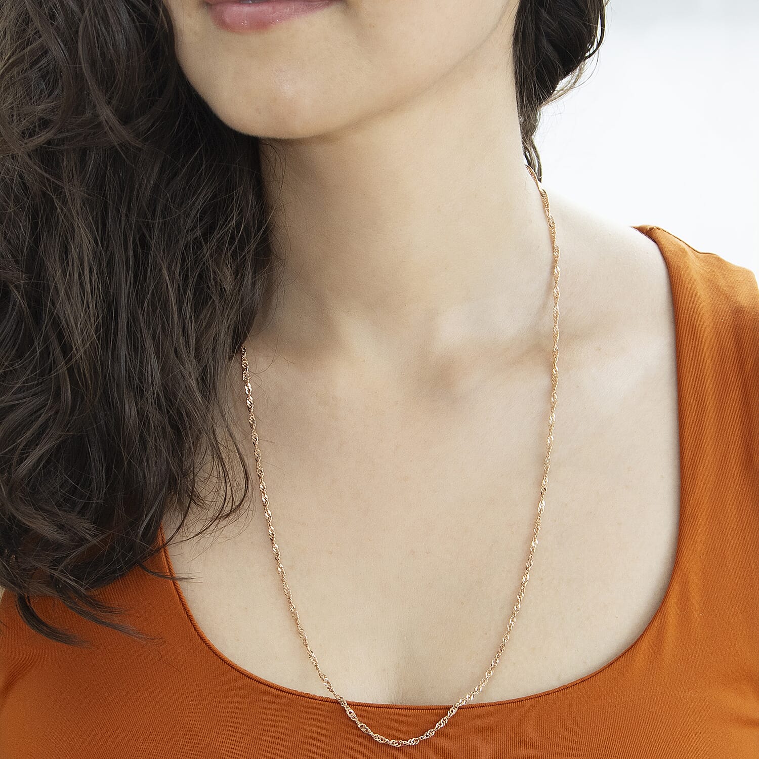 9K Rose Gold  Chain (Size - 24),  Gold Wt. 4.7 Gms