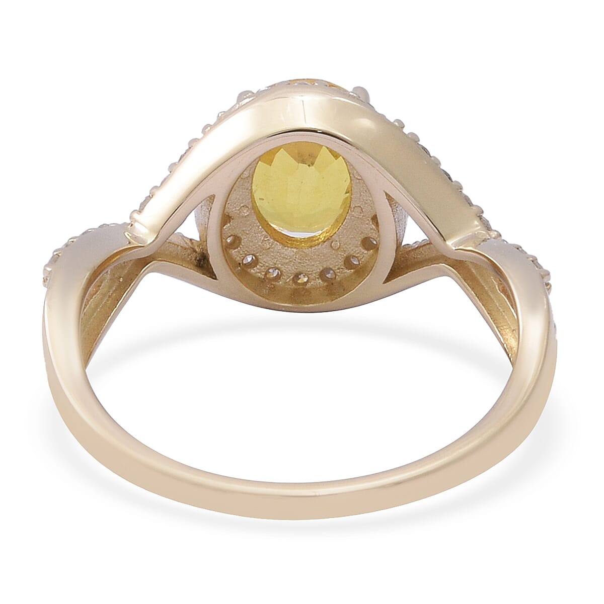 9K Yellow Gold Yellow Sapphire and Diamond Infinity Ring 2.76 Ct.