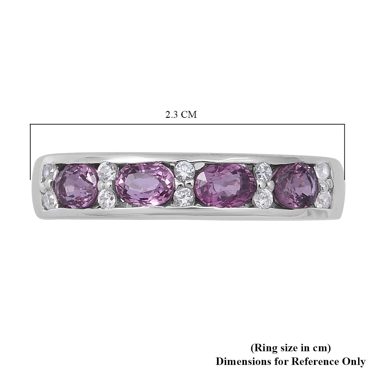Natural Lavender Sapphire and Natural Cambodian Zircon Ring in Rhodium Overlay Sterling Silver 1.24 Ct.