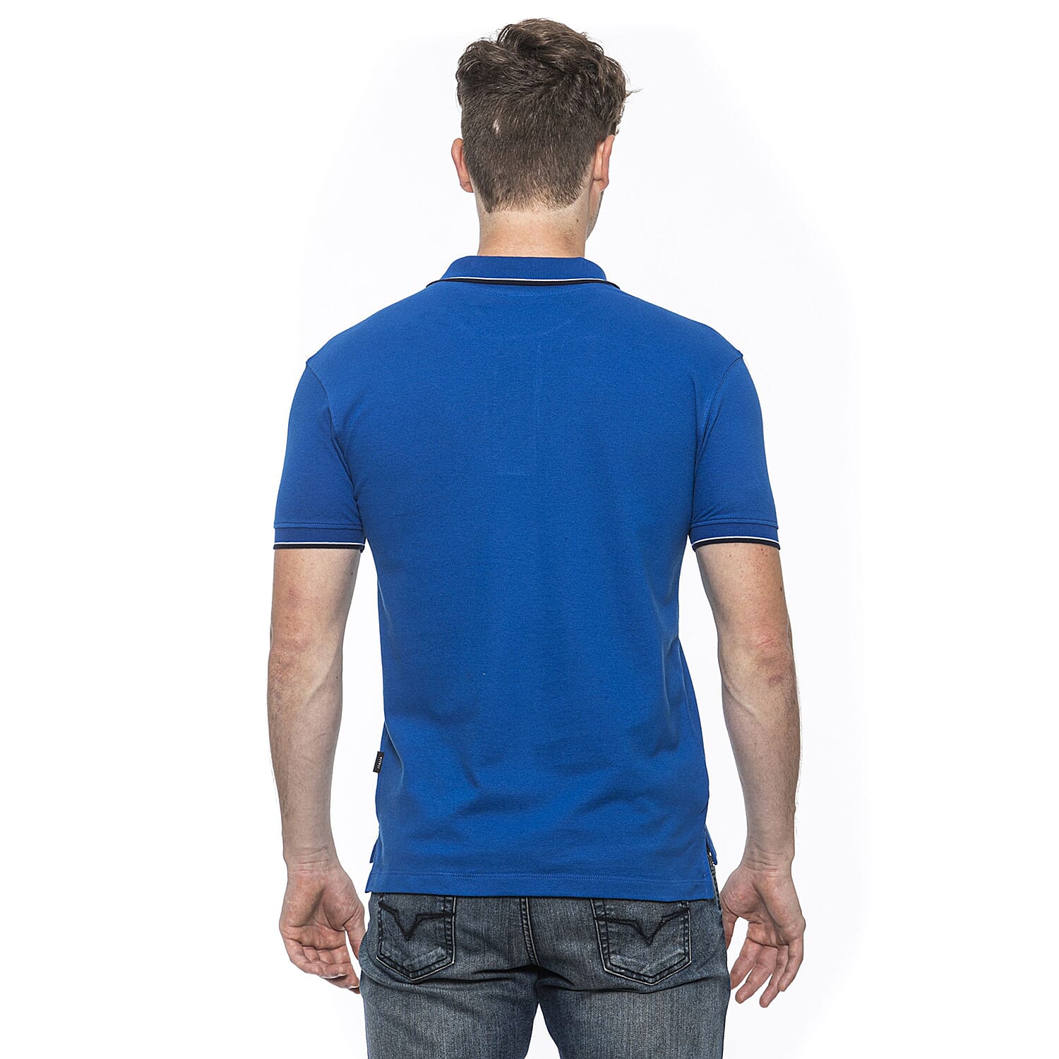 19V69 ITALIA by Alessandro Versace 100% Cotton Polo T-Shirt (Size L) - Royal