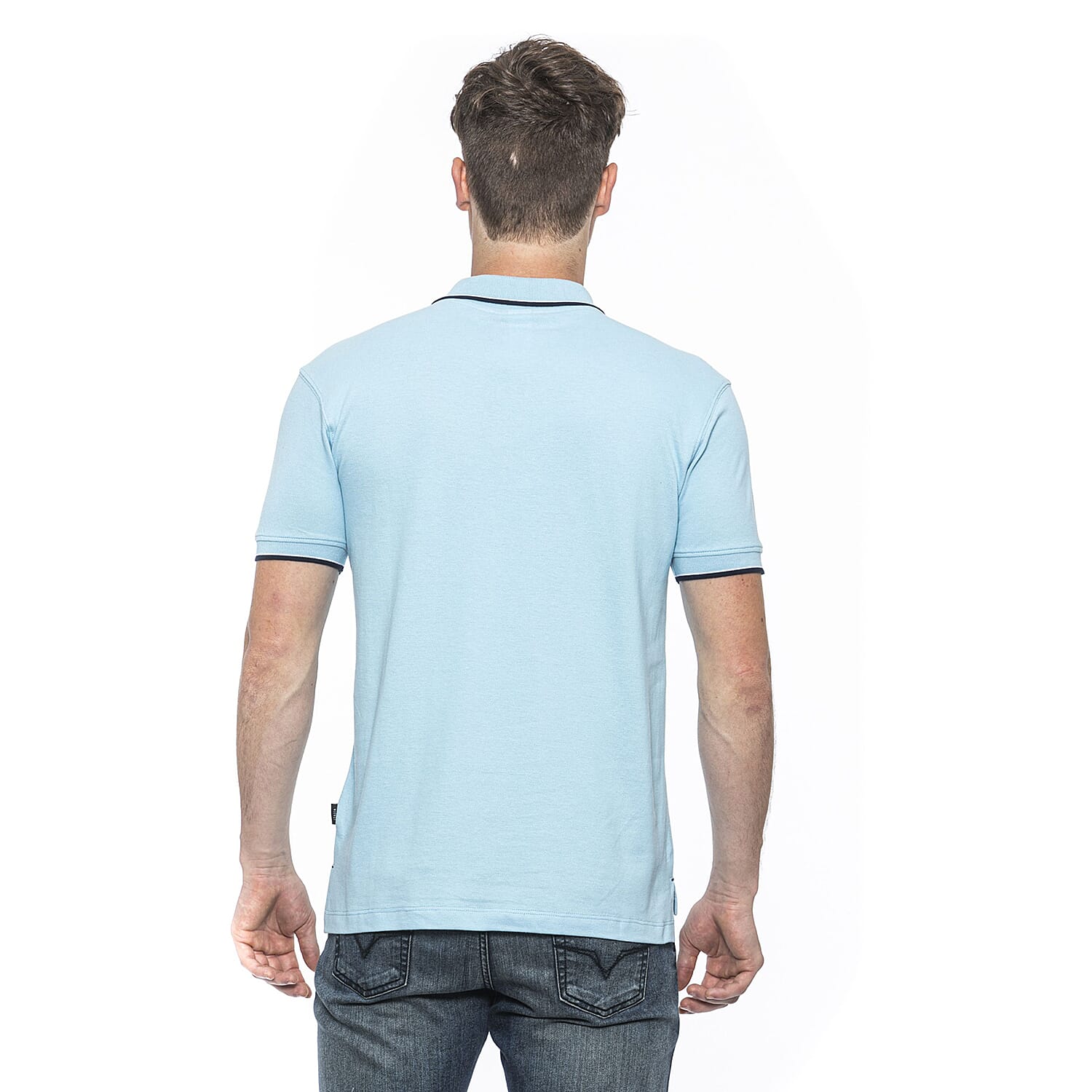 19V69 ITALIA by Alessandro Versace 100% Cotton Polo T-Shirt - Royal