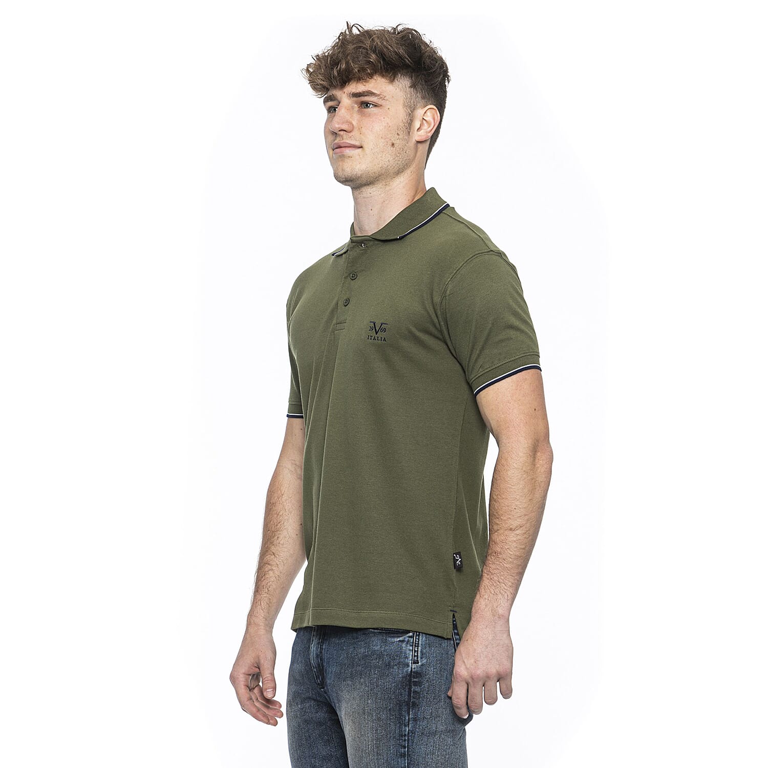 19V69 ITALIA by Alessandro Versace 100% Cotton Polo T-Shirt - Royal