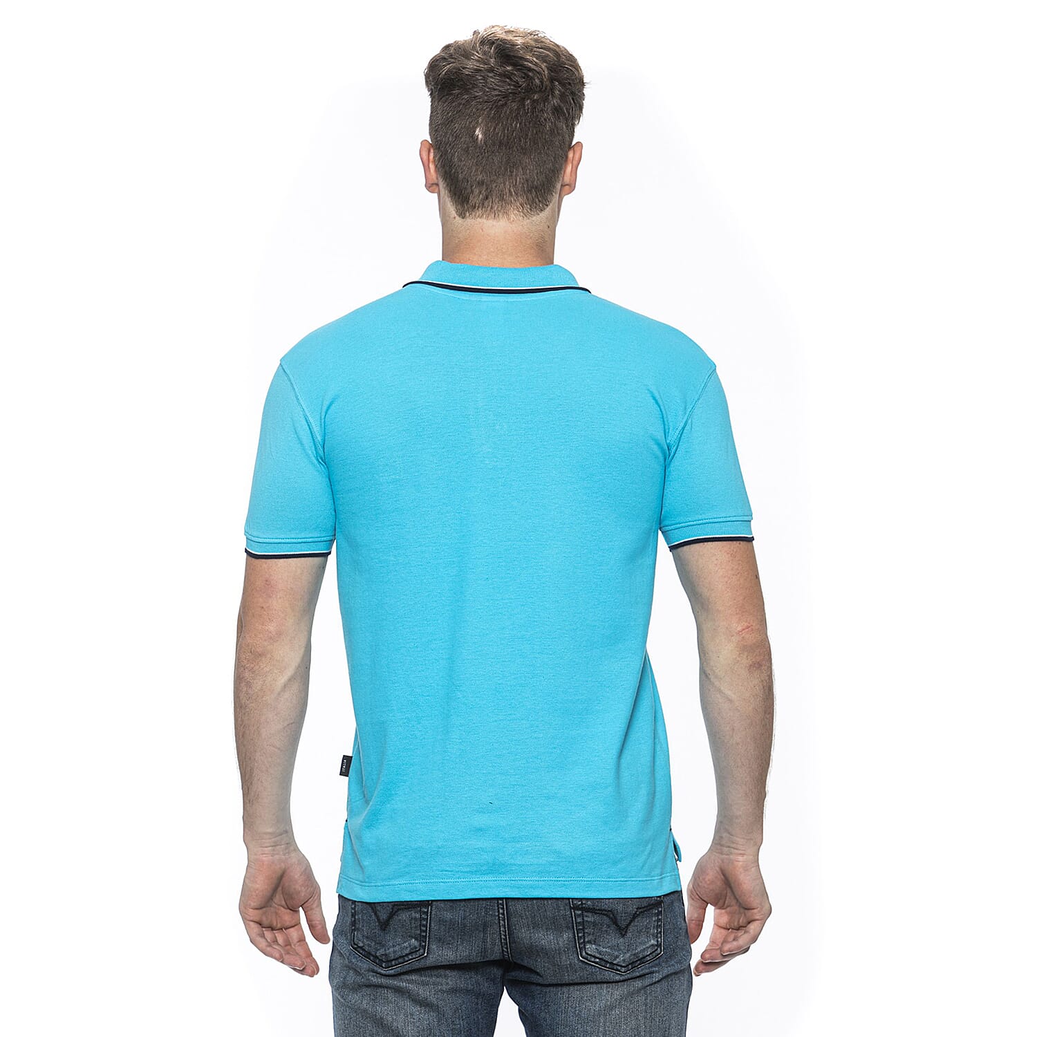 19V69 ITALIA by Alessandro Versace 100% Cotton Polo T-Shirt - Royal