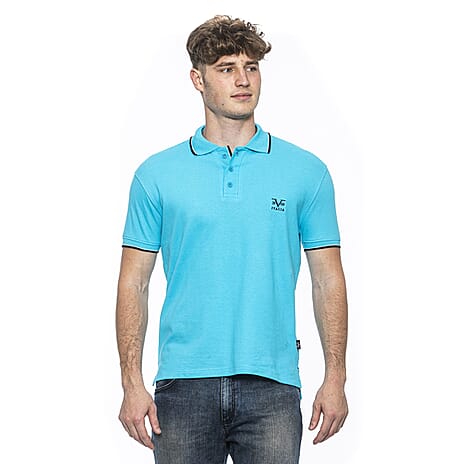 19V69 ITALIA by Alessandro Versace 100% Cotton Polo T-Shirt (Size XL) - Turquoise