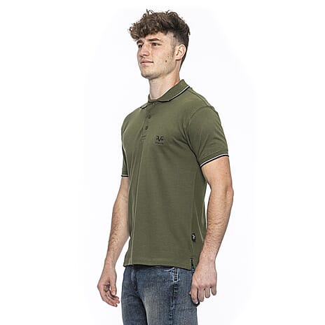 19V69 ITALIA by Alessandro Versace 100% Cotton Polo T-Shirt (Size XXL) - Khaki