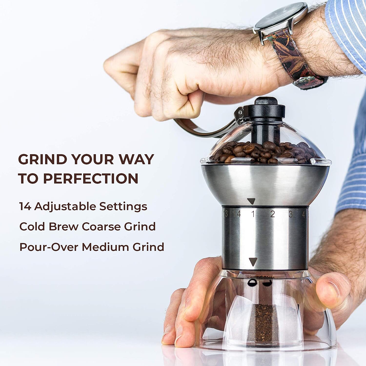 2 Piece Set - Espresso Maker 9 Cup and Adjustable Grinder