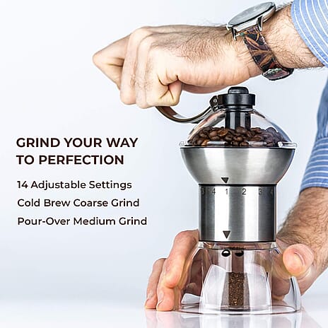 2 Piece Set - Espresso Maker 9 Cup and Adjustable Grinder