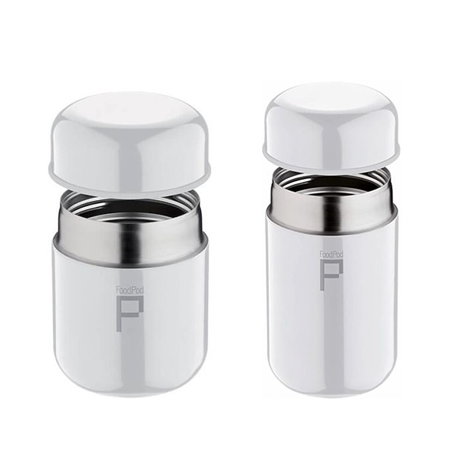 Set of 2 - Pioneer Stainless Steel Food Pod Capsule Flask 280ml and Pioneer Stainless Steel Food Pod Capsule Flask 400ml