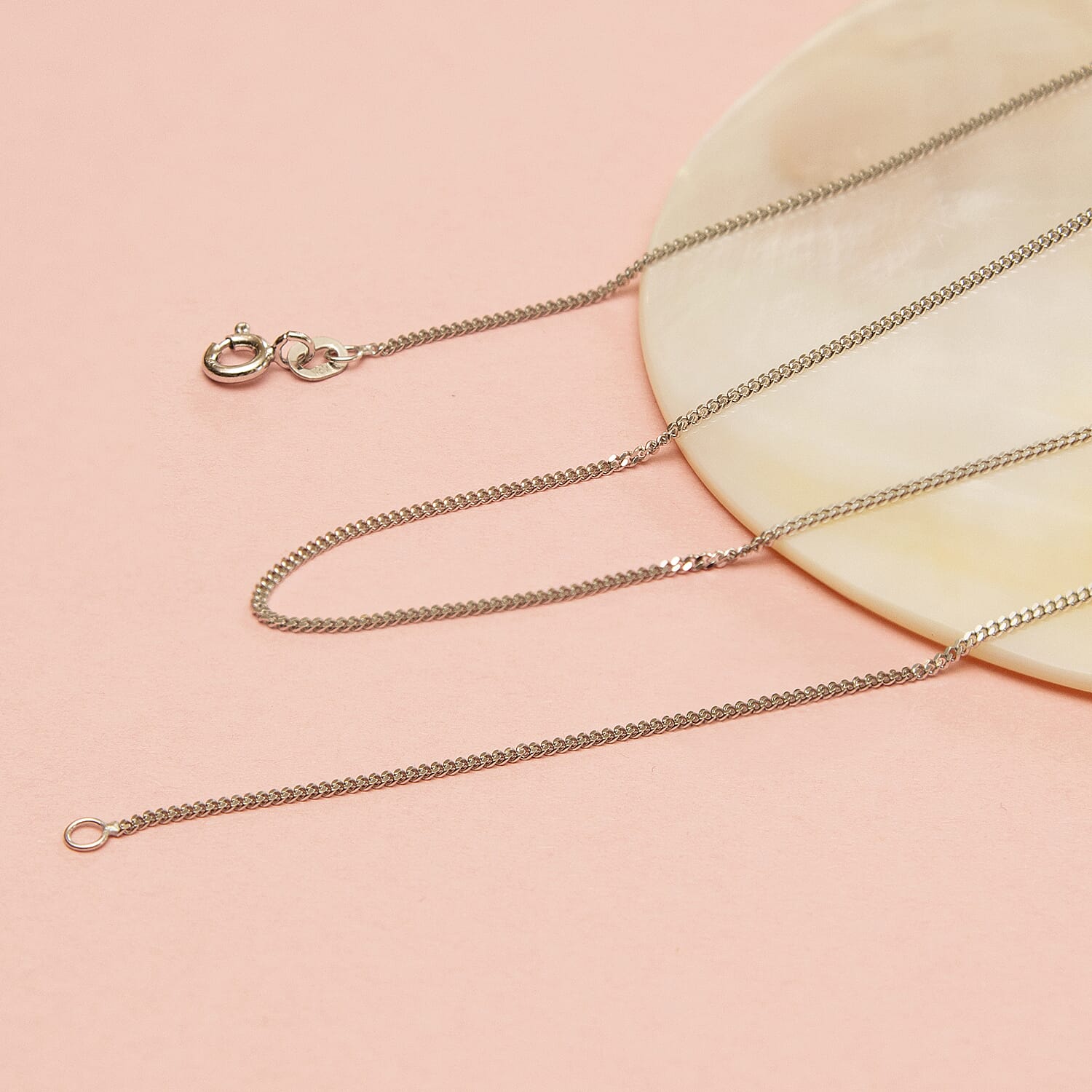 9K White Gold  Chain (Size - 16),  Gold Wt. 1.9 Gms