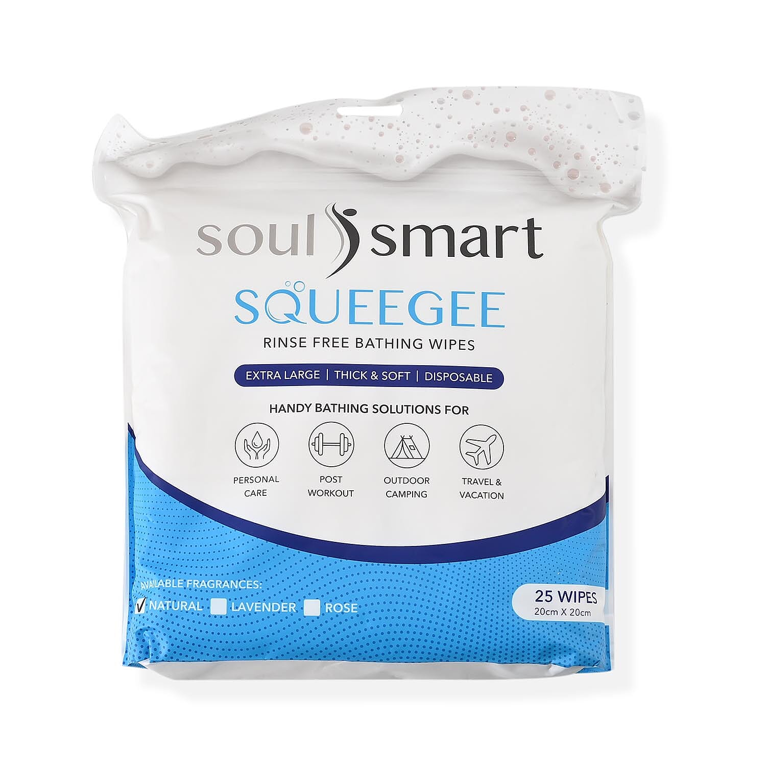 Set of 2 - Soulsmart Sponge Aloe Vera Bath Wipes (25 Wipes each)