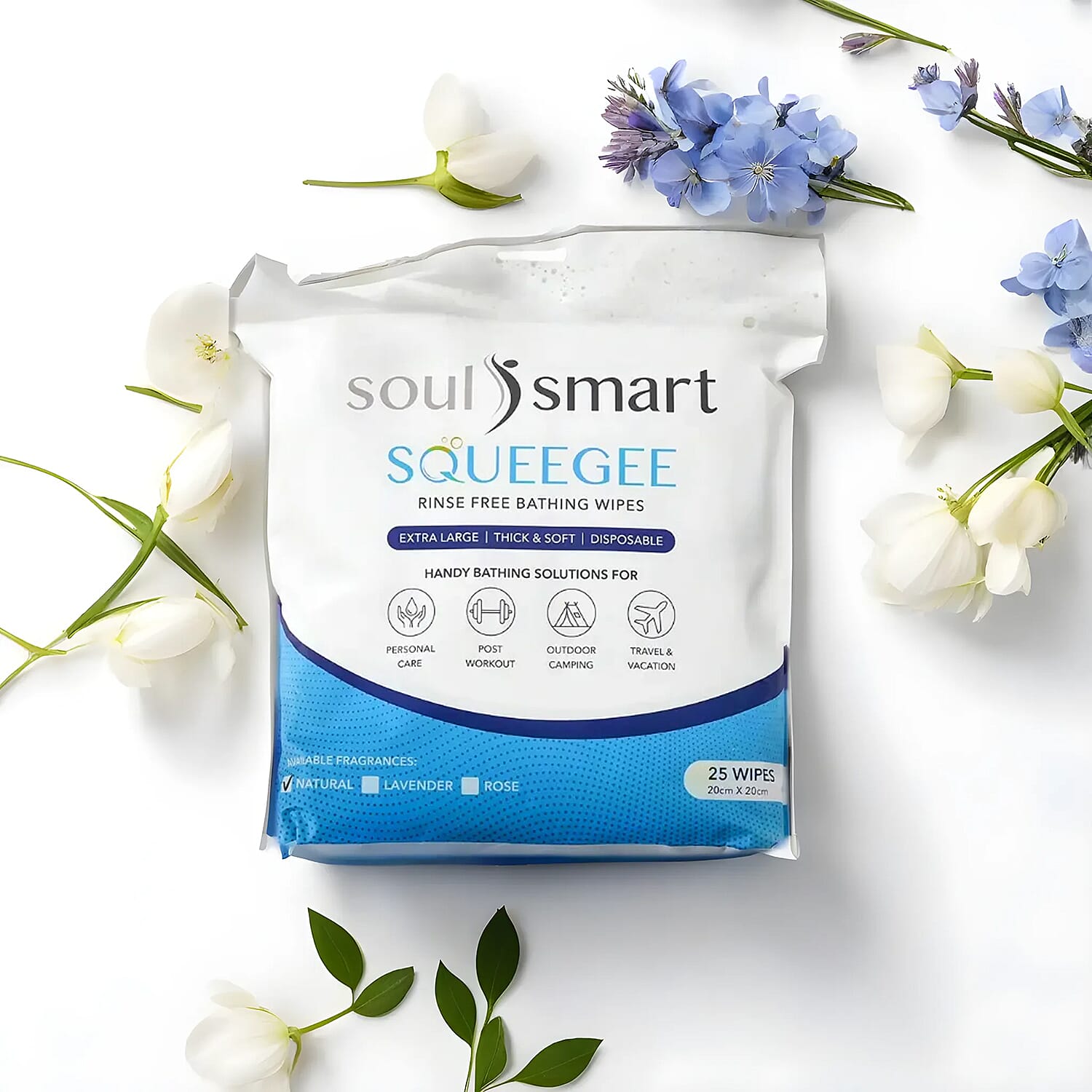 Set of 2 - Soulsmart Sponge Aloe Vera Bath Wipes (25 Wipes each)