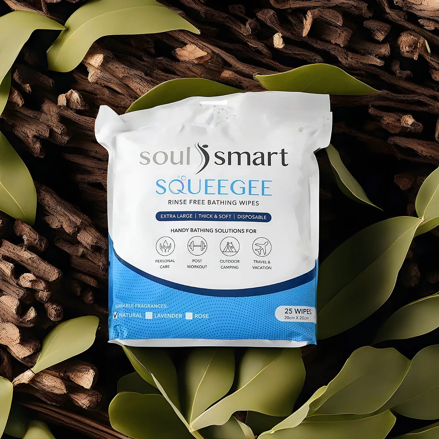 Set of 2 - Soulsmart Sponge Aloe Vera Bath Wipes (25 Wipes each)