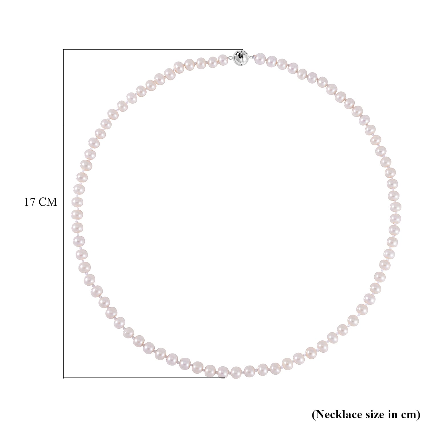 First Launch - Anhui Pearl Necklace (Size - 20) in Rhodium Overlay Sterling Silver