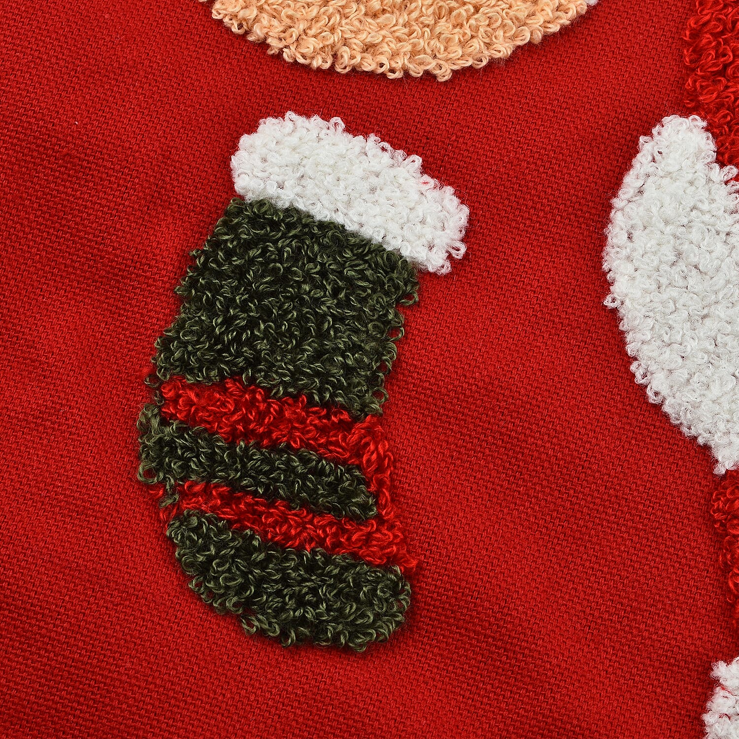 100% Cotton Towel Embroidery Soft Cushion Cover with Santa Pattern (45x45cm)