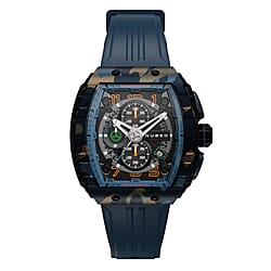 Nubeo Magellan Chronograph Blue Dial 5 ATM Water Resistant Watch with Rubber Strap
