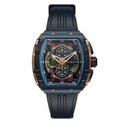 Nubeo Magellan Chronograph Blue Dial 5 ATM Water Resistant Watch with Rubber Strap
