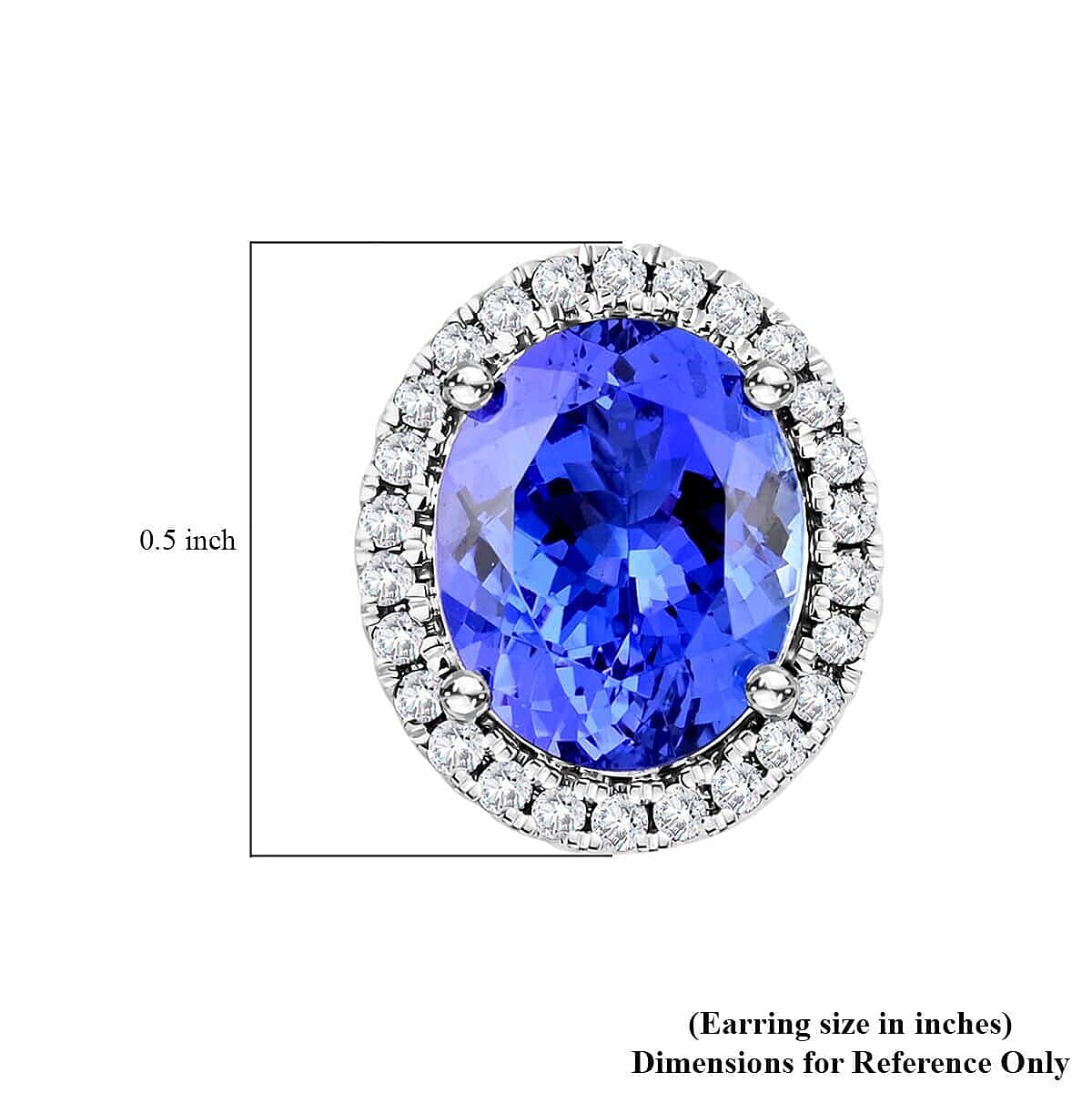 14K W Gold AAA Tanzanite , White Diamond I2 Earring 3.75 ct, Gold Wt. 2.98 Gms 3.750 Ct. 14K W Gold AAA Tanzanite , White Diamond I2 Earring 3.75 ct, Gold Wt. 2.98 Gms 3.750 Ct.