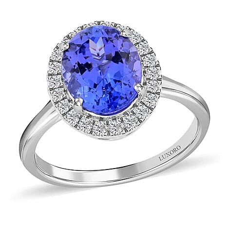 14K W Gold AAA Tanzanite , White Diamond I2 Ring 3.25 ct, Gold Wt. 3.59 Gms 3.250 Ct. 14K W Gold AAA Tanzanite , White Diamond I2 Ring 3.25 ct, Gold Wt. 3.59 Gms 3.250 Ct.