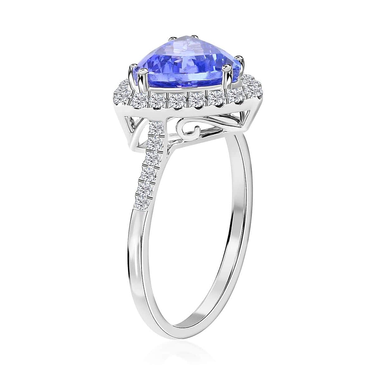 14K W Gold  AAA   Tanzanite ,  White Diamond  I2 Ring 3.25 ct,  Gold Wt. 3.84 Gms  3.250  Ct.